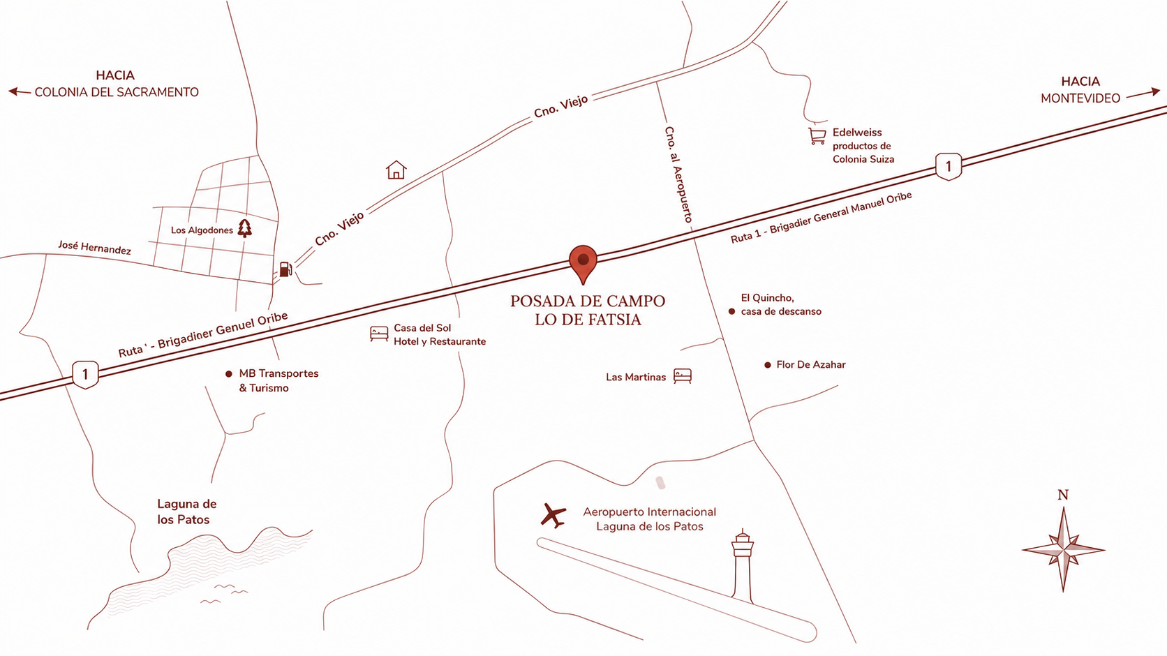 Plano de acceso — Posada de campo lo de Fatsia